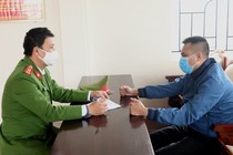 Đối tượng Lê Ngọc Hà tại cơ quan công an.