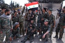 Ảnh binh sĩ Syria cắm chốt vùng ngoại ô Damascus