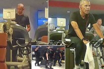 Rò rỉ hình ảnh Tổng thống Obama tập gym ở Ba Lan