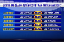 Lịch thi đấu bóng đá nam SEA Games 29