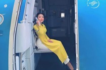 Tiếp viên trưởng hãng Vietnam Airlines khoe thân hình lý tưởng