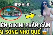 Du khách mặc bikini trên sông Nho Quế, bao lần thắng cảnh bị làm xấu?