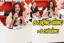 Giá vàng lập đỉnh, chồng KOLs Diệp Lê tặng hơn 8 cây trên livestream