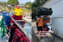 Loạt pha tham gia giao thông cồng kềnh của các anh shipper