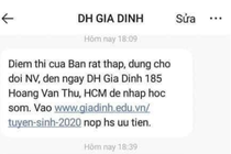 Trường đại học Gia Định phải xin lỗi vì chê điểm thi thí sinh thấp, 'spam' tin nhắn mời nhập học