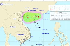 Áp thấp khả năng mạnh thành bão, giật cấp 10 và liên tục đổi hướng 