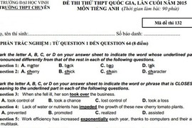 Đề thi thử THPT quốc gia lần 4 môn Tiếng Anh trường chuyên Đại học Vinh