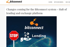 Hàng ngàn người Việt hoảng loạn: Bitconnect dừng hoạt động