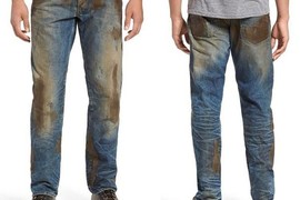 Ngỡ ngàng mẫu quần jeans lấm lem bùn đất giá gần 10 triệu