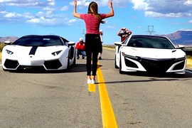 Acura NSX cho siêu xe Aventador và Nissan GT-R "hít khói"