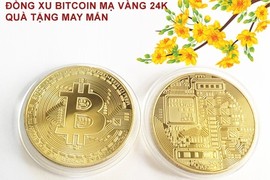 Sốt xình xịch đồng xu bitcoin mạ vàng làm quà lì xì Tết