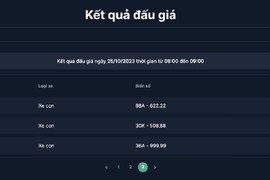 Kết quả đấu giá biển số ngày 25/10: Biển siêu đẹp bom hàng giảm 30 - 50%