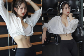 Hot girl phòng gym Lê Bống bị chê mặc quần tập quá nhạy cảm