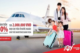 Hoàn tiền 30% chi tiêu nước ngoài với thẻ Maritime Bank Visa