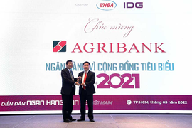 Agribank được trao giải thưởng Ngân hàng Việt Nam tiêu biểu 2021