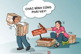 Bi hài biếm họa và ảnh chế về thưởng Tết