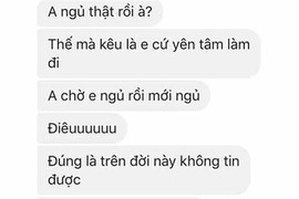 "Bó tay" loạt tin nhắn từ người yêu khi ngủ quên 