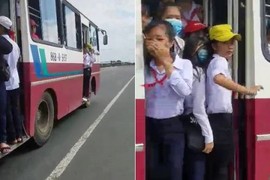 Video: Học sinh đu bám trên cửa xe buýt chạy phăng phăng trên quốc lộ