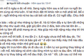 Chồng mắng vợ té tát vì kêu đau sau 5 ngày sinh mổ gây "bão" dư luận