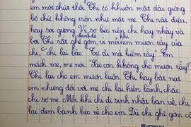 Bài văn tả chị gái của học sinh lớp 2 khiến dân mạng "rơi nước mắt"