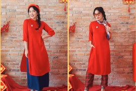 Video: Tết mặc áo dài đeo kính, đội mũ nồi sành điệu chuẩn fashionista