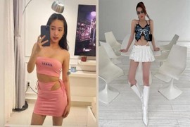 Hot girl Thúy Vi mặc váy giả nội y tam giác nhưng trông kém sang