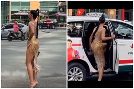 Bắt gặp H'Hen Niê vẫy taxi đi đường, body thật có như ảnh?