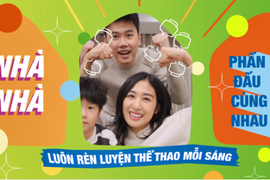 Trang Lou - Tùng Sơn và bé Xoài "bắt trend" tham gia thử thách tập thể dục