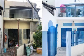 Nhà cũ 17m2 trong hẻm 'lột xác' với phong cách Santorini