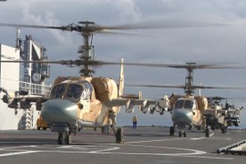 Mãn nhãn dàn trực thăng Ka-52 trên boong tàu đổ bộ Mistral Ai Cập