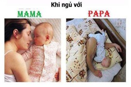 Ảnh hài hước sự khác nhau giữa bố và mẹ khi chăm con