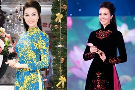 MC Thanh Mai diện 5 bộ áo dài trong một sự kiện