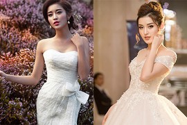 Ngắm Huyền My mặc váy cưới gợi cảm chờ “chú rể“