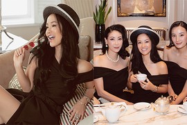 Diva Hồng Nhung mặc gợi cảm khi hội ngộ bạn bè