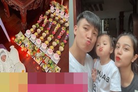 Tiệc đầy tháng tươm tất của con gái Tiến Dũng - Khánh Linh