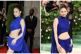 Jennie nhóm BlackPink khoe vòng eo rắn nước ở Met Gala 2024