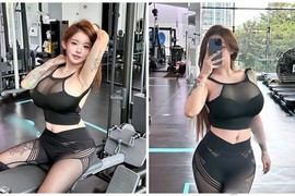 Hot girl xăm kín người mặc hở khoe vòng một “khủng” trong phòng tập