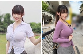 Hot girl “siêu vòng một” gây chú ý dù diện đồ kín như bưng