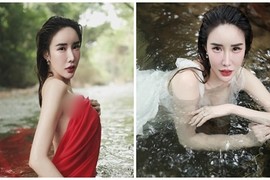 Hot girl xinh đẹp gây chú ý khi tung ảnh tắm suối