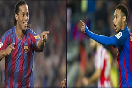 Ngỡ ngàng những pha ghi bàn giống nhau của Ronaldinho và Neymar