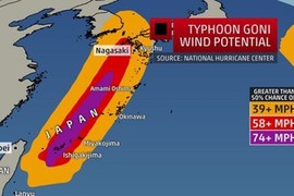 Bão Goni tàn phá Nhật Bản, đe dọa Hàn Quốc