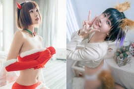 Hot girl xinh đẹp diện trang phục Giáng sinh hở bạo