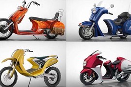 “Té ngửa” với loạt thiết kế môtô phong cách Vespa 