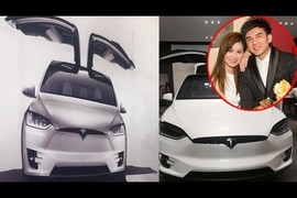 Vợ Đan Trường “show hàng” siêu xe điện Tesla tiền tỷ