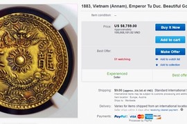 Đồng xu vàng thời vua Tự Đức siêu đắt đỏ trên eBay