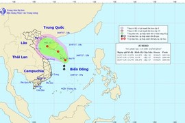 Vùng áp thấp trên Biển Đông mạnh lên thành áp thấp nhiệt đới