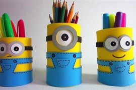 Cách làm ống đựng bút Minion siêu dễ thương