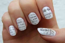 Tự chế nail xinh họa tiết báo in cực độc đáo