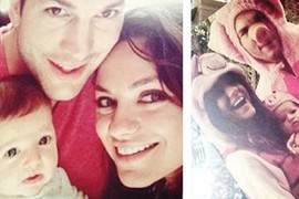 Mila Kunis và Ashton Kutcher lần đầu khoe ảnh con gái