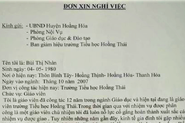 Đơn xin nghỉ việc của cô giáo Thanh Hóa vì "lương không đủ sống"